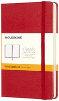 Notitieboek Moleskine pocket 90x140mm lijn hard cover rood