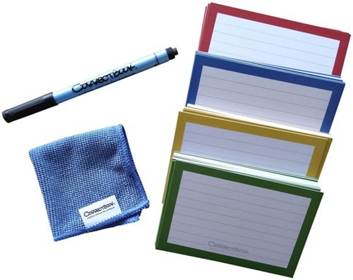 Flashcard Correctbook 75mmx110mm lijn assorti 144 stuks-2