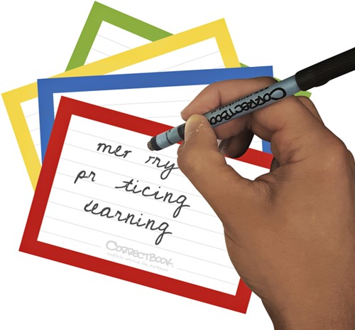 Flashcard Correctbook 75mmx110mm lijn assorti 144 stuks-3