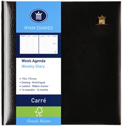 Agenda 2024 Ryam Carré Mundior 7dagen/2pagina's zwart