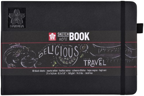 Schets-notitieboek Sakura A5 140gr 80vel zwart