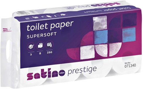 Toiletpapier Satino MT1 Prestige 3-laags 250vel wit 071340