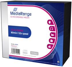 CD-R MediaRange 700MB|80min 52x speed, Slimcase a 10 stuks