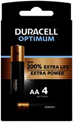 Batterij Duracell Optimum 200% 4xAA