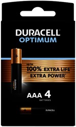 Batterij Duracell Optimum 100% 4xAAA