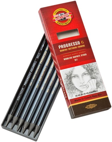 Grafietstift  Koh-I-Noor progresso 8915 HB 8B + aqua-2