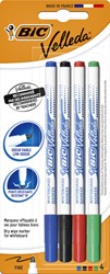 Viltstift Bic 1721 whiteboard rond 1.5mm blister à 4 stuks assorti