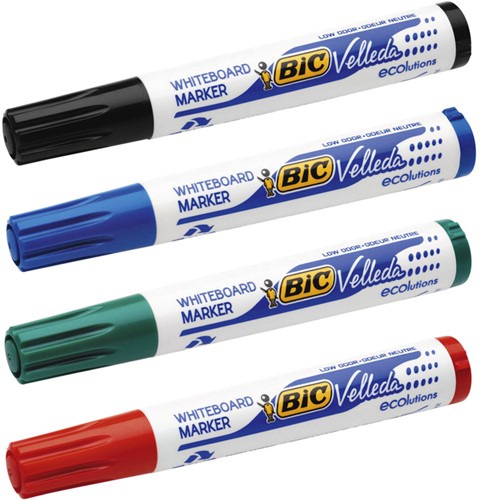Viltstift Bic 1704 whiteboard rond assorti 1.4mm blister à 4 stuks-2