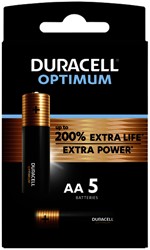 Batterij Duracell Optimum 200% 5xAA