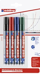 Viltstift edding 250 whiteboard rond 1.5-3mm blister à 4 kleuren