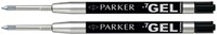 Gelschrijvervulling Parker Quink medium zwart blister à 2 stuks-1