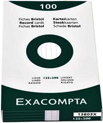 Systeemkaart Exacompta 125x200mm lijn wit