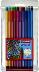 Viltstift STABILO Pen 68/20 etui à 20 kleuren