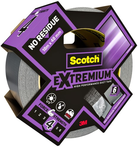 Plakband Scotch Extremium no residue duct tape 18.2mx48mm grijs-2