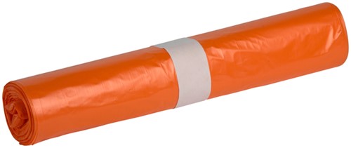 Afvalzak Powersterko HDPE T23 58x100cm 70L oranje rol à 25 stuks