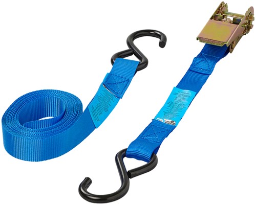 Spanband ProPlus blauw met ratel en 2 haken 5m-3