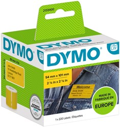 Etiket Dymo 2133400 labelwriter 54x101mm badgelabel zwart/geel 220stuks