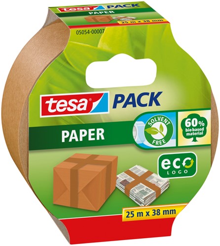 Verpakkingstape Tesa 05054 eco papier 38mmx25m bruin
