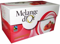 Melange d'Or Aardbeien thee 20 zakjes 2gr. Fair Trade