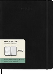Agenda 2023/2024 Moleskine 18M Planner Weekly 7dag/1pagina extra large 190x250mm soft cover black