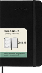 Agenda 2023/2024 Moleskine 18M Planner Weekly 7dag/1pagina pocket 90x140mm hard cover black