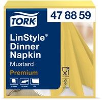 Dinerservet Tork Linstyle Premium 1/4 vouw 1-laags 390x390mm 50 vel mosterdgeel 478859