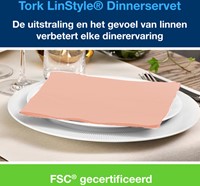 Dinnerservet Tork LinStyle® 1/4-vouw 1-laags 50st koraalrood