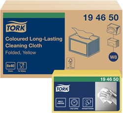 Reiningingsdoek Tork Long Lasting W8 multifunctioneel 40 stuks geel 194650