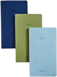 Agenda 2024 Brepols Interplan Colora 7dag/2pagina's  groen, lichtblauw, donkerblauw