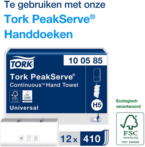 Handdoekdispenser Tork  PeakServe® Mini Continu™ H5 Elevation zwart 552558-2