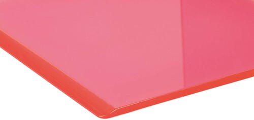Boekensteun MAUL 10x10x13cm acryl set 2 neon rood transparant-1