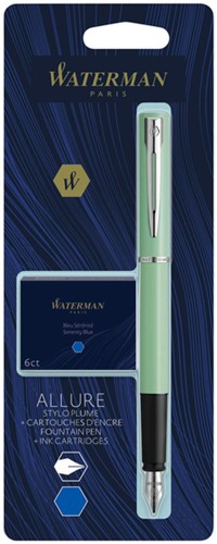 Vulpen Waterman Allure assorti pastel + inktpatronen Blauw-1