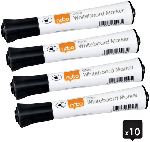 Viltstift Nobo whiteboard Glide rond zwart 2mm-2