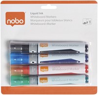 Viltstift Nobo whiteboard Liquid ink drymarker schuin assorti 4mm 4st-2