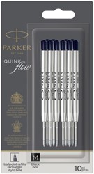Balpenvulling Parker Quinkflow medium zwart blister à 10 stuks