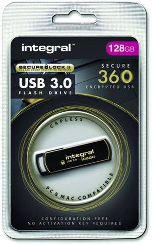 USB-stick Integral 3.0 Secure 360 128GB zwart-2