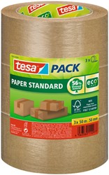 Verpakkingstape tesapack® Papier Standard ecoLogo 50mmx50m bruin bundel