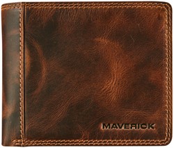 Portemonee Maverick The Original met kleingeldvak RFID leer bruin