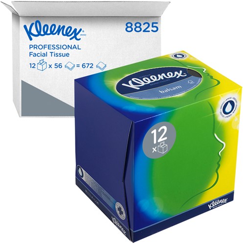 Facial tissues Kleenex kubus 3-laags 56stuks wit 8825-5