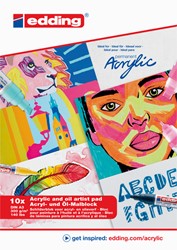 Olie en Acrylblok edding e-30010 A3 10 vel wit