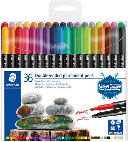 Viltstift Staedtler Design Journey permanent dubbele punt assorti