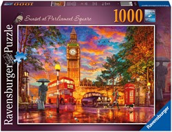 Puzzel Ravensburger Zonsondergang op Parliament Square Londen 1000 stukjes