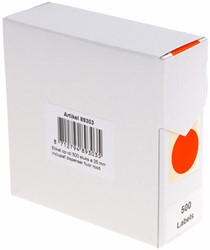 Etiket Rillprint 25mm 500st op rol fluor rood