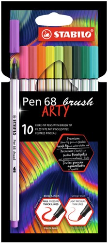 Brushstift STABILO Pen 568 Arty etui à 10 kleuren