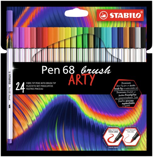 Brushstift STABILO Pen 568 Arty etui à 24 kleuren
