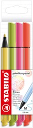 Viltstift STABILO pointMax 488/4 medium assorti pastel etui à 4 stuks