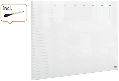 Weekplanner Nobo transparant acryl A4-4