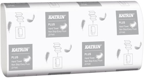 Handdoek Katrin 61624 Z-vouw Plus sneloplossend 2laags 20,3x24cm 25x160st-2
