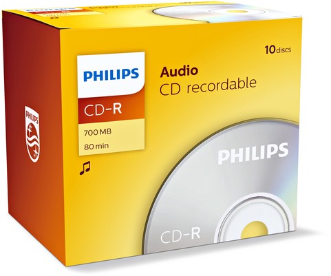 CD-R Philips 80Min audio JC 10 stuks-2