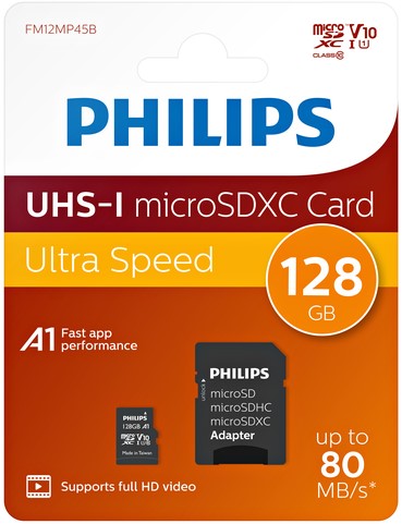 Geheugenkaart Philips micro SDXC Class 10 UHS-I U1 128GB-2